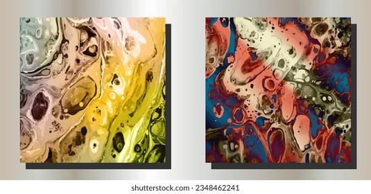 Colorful background with the effect of spreading liquid. Liquid art for the design of backgrounds, posters, covers and creative ideas