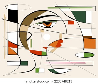 Colorful background, expressionism art style,abstract portrait
