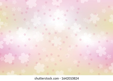 Colorful background with falling cherry blossom petals