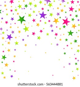 Colorful background with falling confetti. Vector illustration