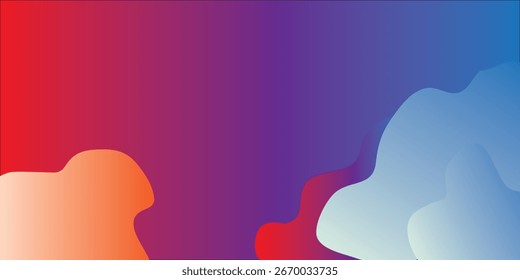 A colorful background featuring smooth gradients and organic, fluid shapes transitioning from red to purple to blue.