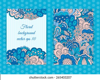 Colorful background with floral pattern. Hand drawn background can be used for cards and invitations.