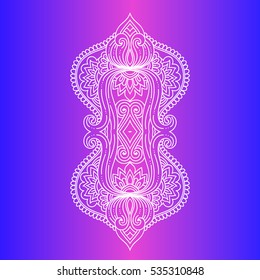Colorful background flower mandala. Vintage decorative gradient element. Ornamental doodle flower in white in zentangle doodle style. Geometric element. Vector illustration