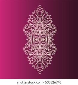 Colorful background flower mandala. Vintage decorative gradient element. Ornamental doodle flower in white in zentangle doodle style. Geometric element. Vector illustration