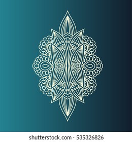 Colorful background flower mandala. Vintage decorative gradient element. Ornamental doodle flower in white in zentangle doodle style. Geometric element. Vector illustration