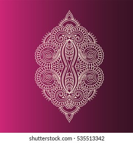 Colorful background flower mandala. Vintage decorative gradient element. Ornamental doodle flower in white in zentangle doodle style. Geometric element. Vector illustration