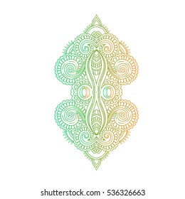 Colorful background flower mandala. Vintage decorative gradient element. Ornamental doodle flower in white zentangle doodle style. Geometric element. Vector illustration.