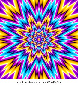 Colorful background with flower (motion illusion)