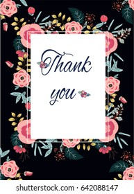 colorful background with flower pattern and the words thank you on dark background