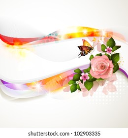 Colorful background with flowers
