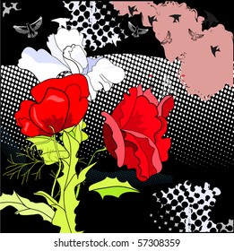Farbiger Hintergrund mit Blumen