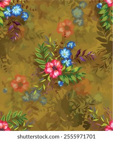 a colorful background with flowers Pattern.Luxury wallpaper, floral background, seamless pattern.