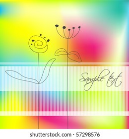 Colorful background with flowers, vector