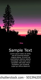 Colorful background for flyer or website design. Neon lights. Violet, pink, grey and black tones.