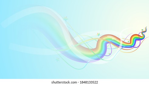 Colorful background of a flying rainbow wave