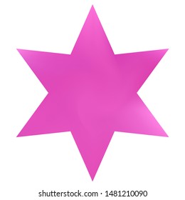Colorful background in the form of hexagram. Festive sacred religious symbol. Trendy soft color illustration. Pink elegant and effective, smooth blurred modern gradient cover.