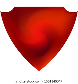 Colorful background in the form of a shield. Soft color logo. Surreal backdrop in a style of 80th. Red elegant and effective, smooth blurred modern gradient cover.