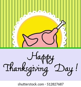 Colorful background with fresh roasted turkey, prepared for Thanksgiving Day
