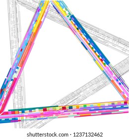 Colorful background of geometric shapes on white for text and logo
