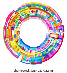 Colorful background of geometric shapes on white for text and logo