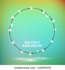 Colorful background and a glowing light bulb