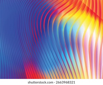 Colorful background with gradient abstract design and blue pattern. Color effect with neon lines light. Vector texture 