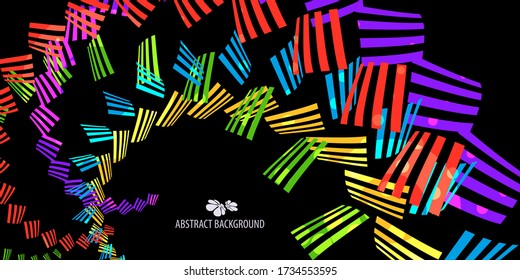 Colorful background graphics template with blended multiple strings from stacked bars