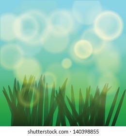 colorful background with grass for your design