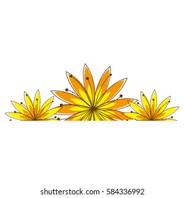 colorful background with half image of yellow flowers vector illustration