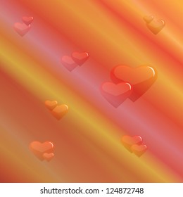 Colorful background with hearts