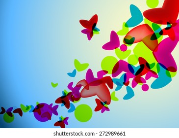 colorful background with hearts