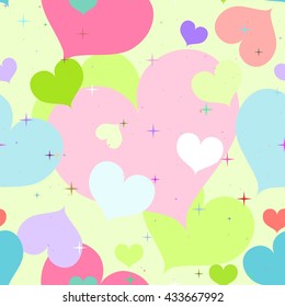 colorful background with hearts