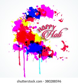 Colorful background or illustration, greeting card design for holi festival of india.