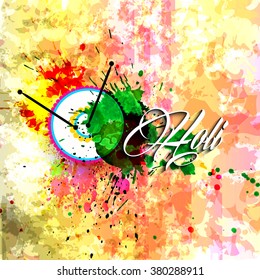Colorful background or illustration, greeting card design for holi festival of india.