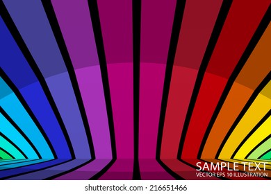 Colorful background illustration reflected vector - Vector colorful stripes abstract background template