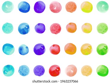 Colorful background illustration of watercolor polka dots