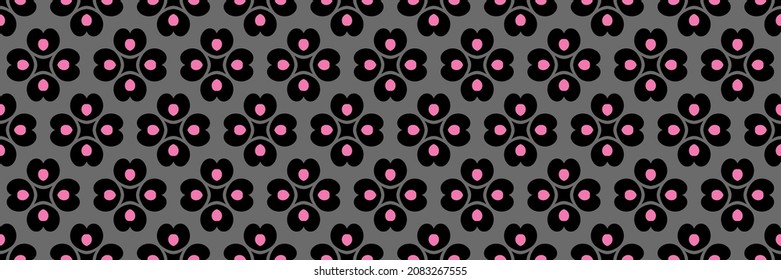 Colorful background image with abstract decorative ornament on gray backdrop for your design projects, seamless pattern, wallpaper textures with flat design. Vector illustration