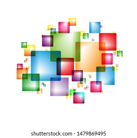 
Colorful background with colorful intersecting squares. Modern random colors. Ideal for textiles, packaging, paper printing, simple backgrounds and textures.