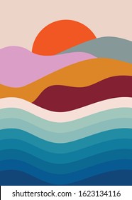 Colorful Background Landscape Abstract Mountains Abstract Stock Vector ...