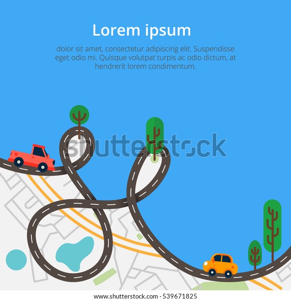 Colorful Background Landscape Road City Map Stock Vector (Royalty Free ...