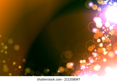 Colorful background with lights and sparkles