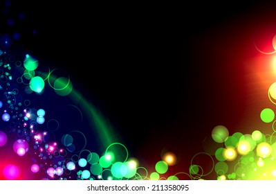 Colorful background with lights and sparkles
