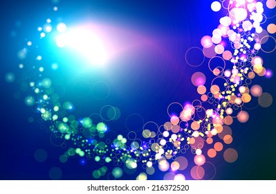 Colorful background with lights and sparkles