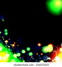 Colorful background with lights and sparkles