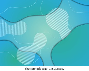 Colorful background. Liquid composition. designs for posters, leaflets, vector illustrations. Abstract flat dynamic background isolated on white. Green geometric motion shapes. Colorful pattern.