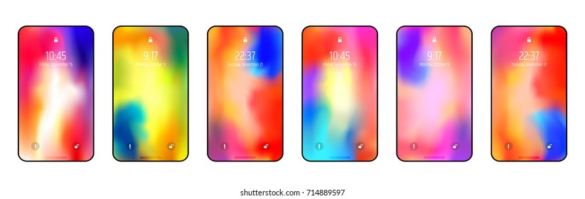 Colorful background lock screen of Smart Phone.Modern user interface,wallpapers for mobile smart phone. Mobile Application Interface, mobile wallpaper, vector illustration