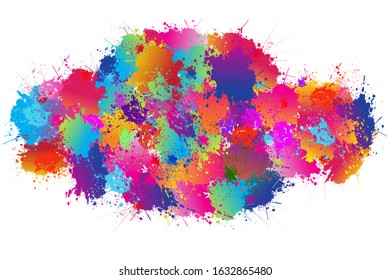 Colorful Background. Logo icon design. Beautiful paint drops ink splashes. Vector illustration.