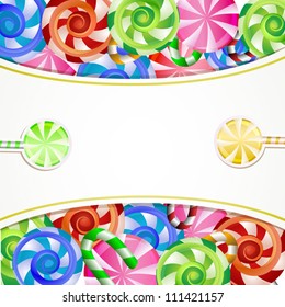 Colorful background with lollipops