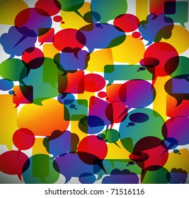 Colorful background made from speech bubbles