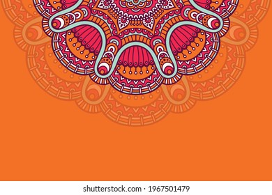 Colorful background with mandala template